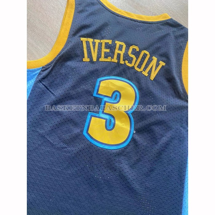 Maillot Denver Nuggets Allen Iverson NO 3 Mitchell & Ness 2006-07 Bleu2